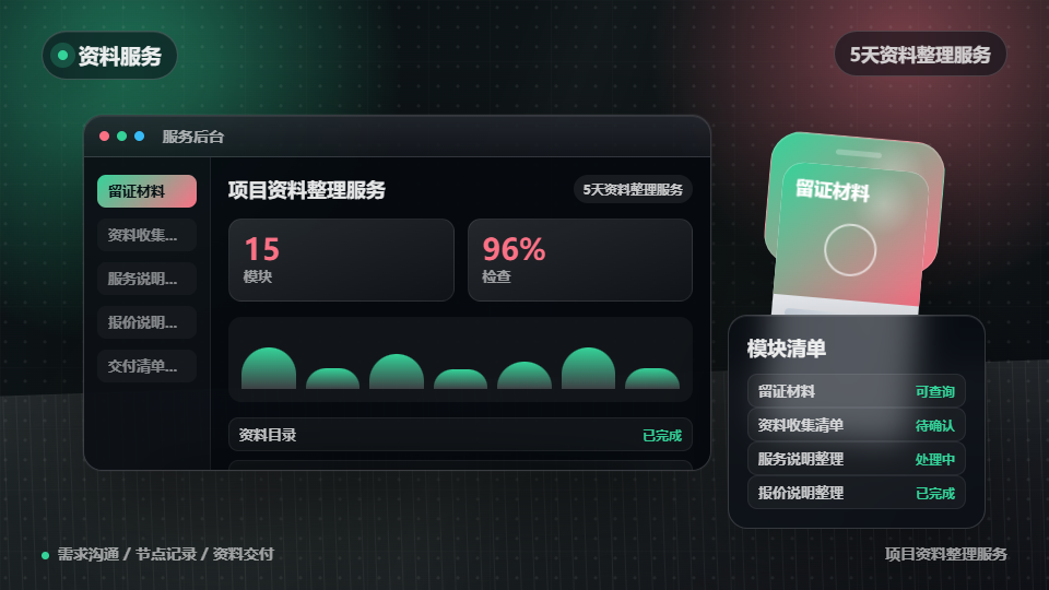 项目资料整理服务